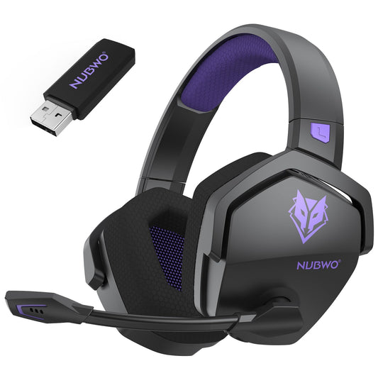 NUBWO Wireless Gaming Headset with Mic for Ps5 Ps4 PC, Zero Interference, 100-Hour Battery All-Day Play, 23ms Sync for Fortnite & Call of Duty/FPS Gamers, Triple Mode All Devices Compatible - Orange