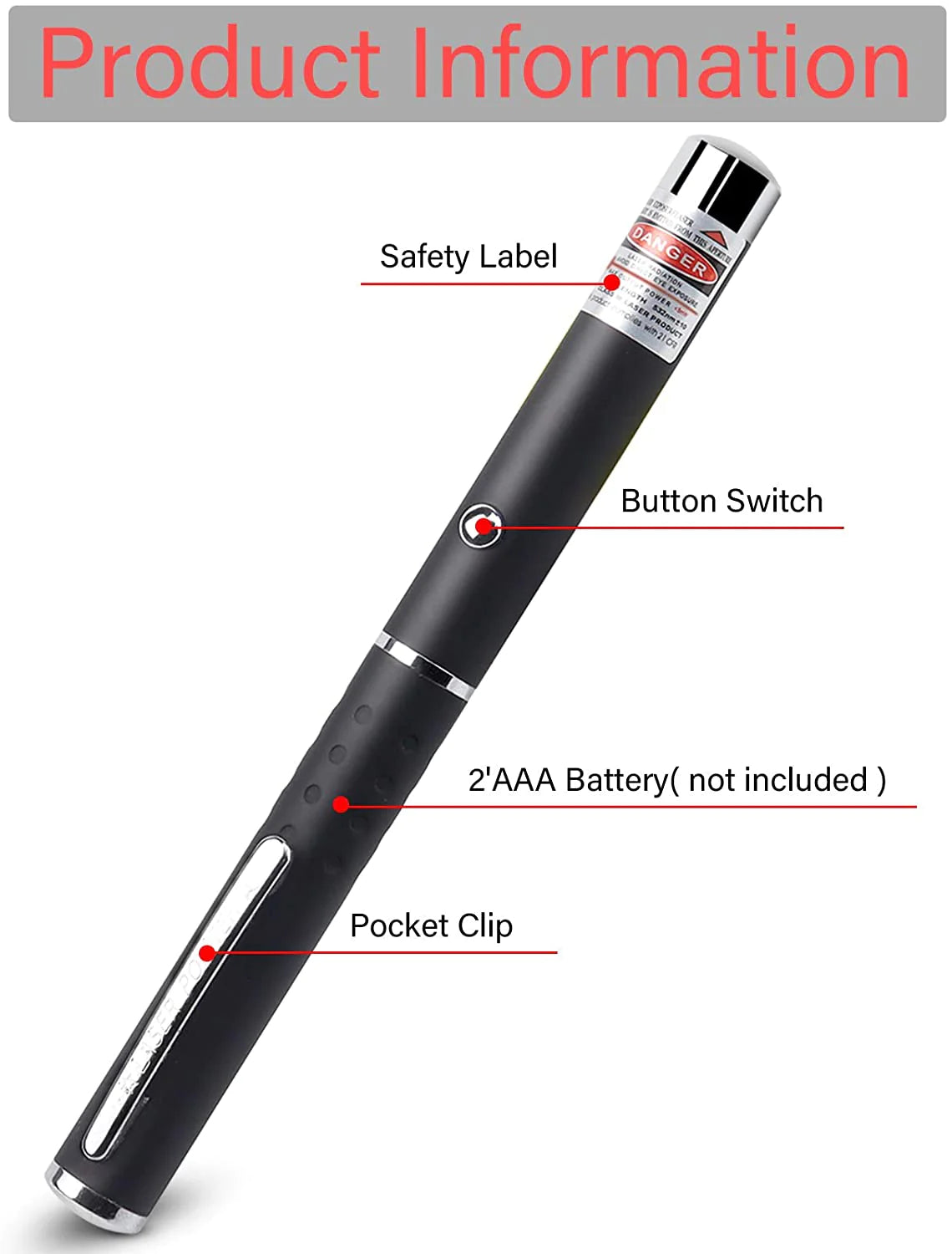 Laser Pointer Pen / Green, Blue, Red Beam