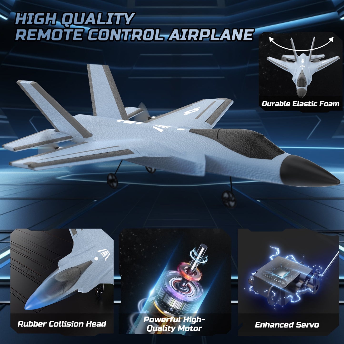 F35 Foam RC Airplane for Beginner, 2 Channels 2.4 GHZ RC Plane Toy