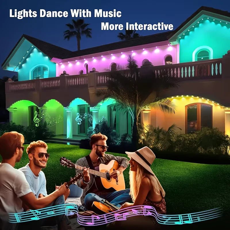 45M RGB LED Outdoor String Lights with APP Control and Scene Modes