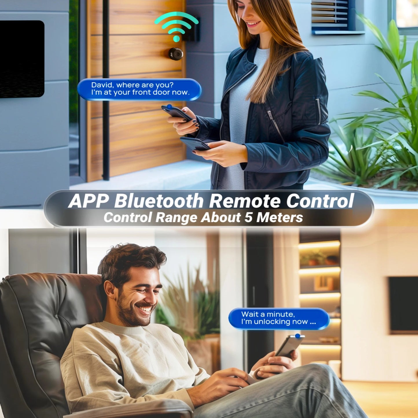 Keyless Smart Door Lock Smart Deadbolt with App Control & Fingerprint & 2 Keys