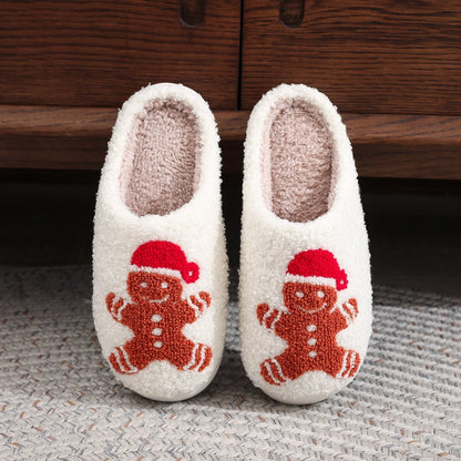 Christmas Gingerbread Cotton Slippers