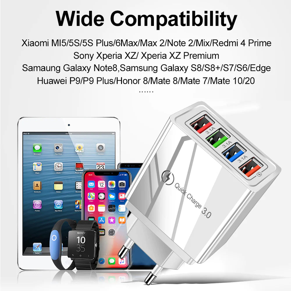 EU/US Plug USB Charger Quick Charge 3.0 for Phone Adapter for Iphone 12 Pro Max Tablet Portable Wall Mobile Charger Fast Charger