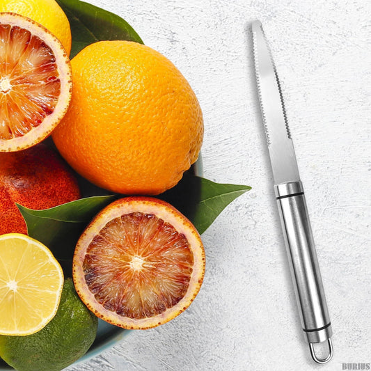 Grapefruit Knife with Curved Serrated Blade Fruit Slicer and Cutter for Oranges Kitchen Gadget Stainless Steel Small Knife for Home
