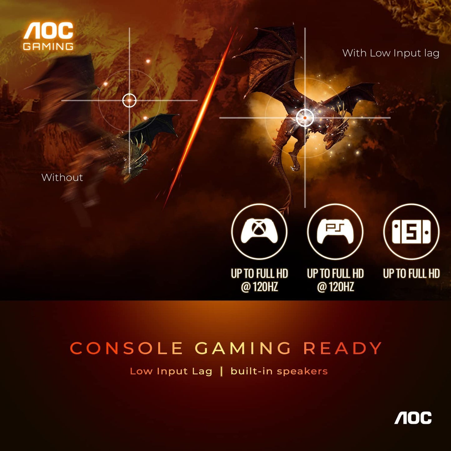 AOC  24" Curved Frameless Gaming Monitor, FHD 1920X1080, , Height Adjustable Black