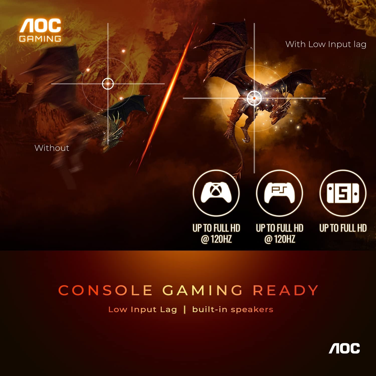 AOC  24" Curved Frameless Gaming Monitor, FHD 1920X1080, , Height Adjustable Black