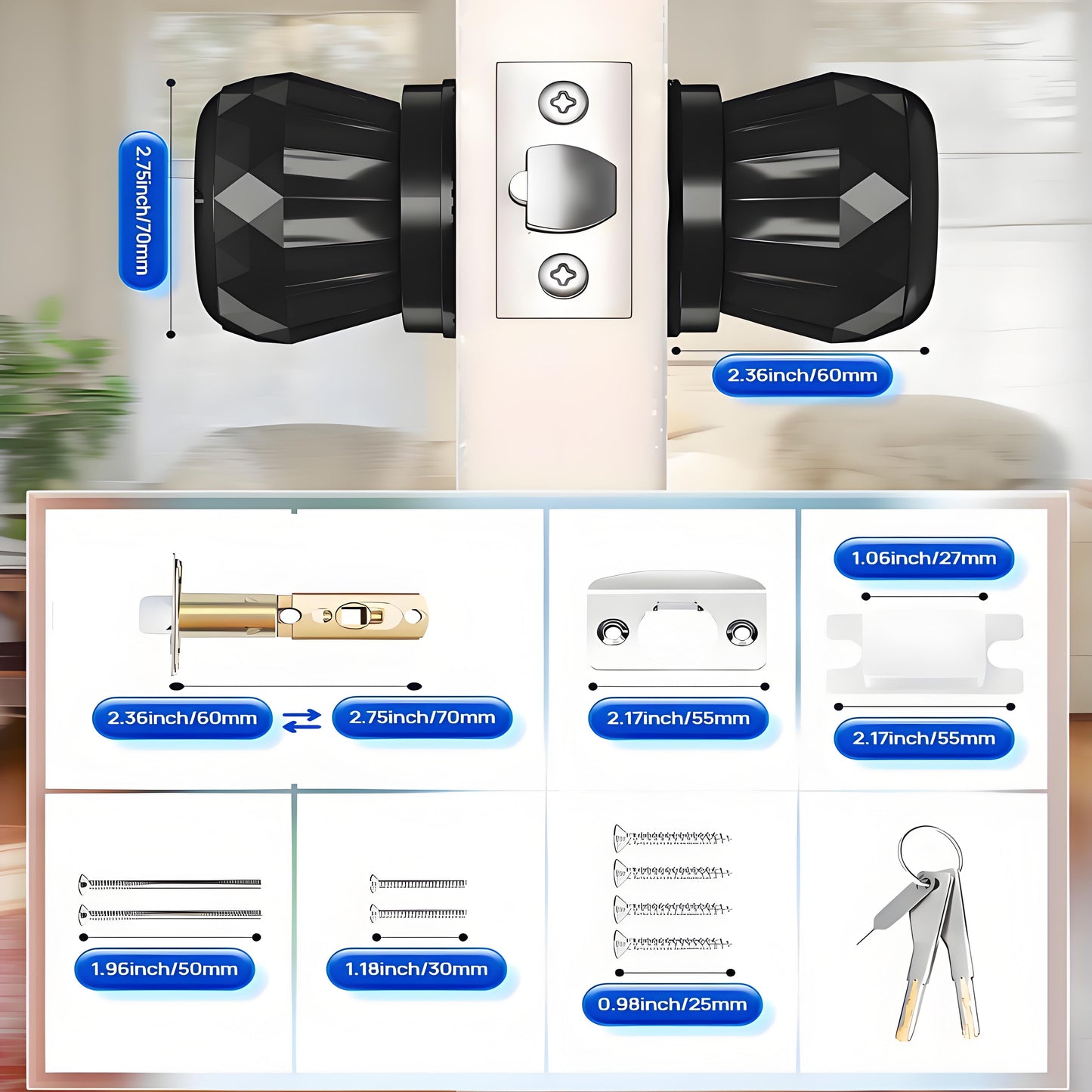 Keyless Smart Door Lock Smart Deadbolt with App Control & Fingerprint & 2 Keys