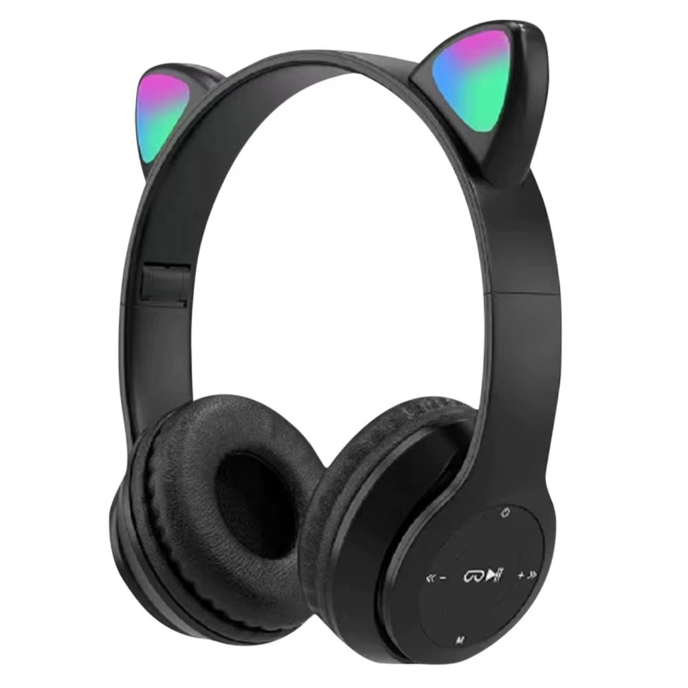 Wireless Headphones Glow Light Gaming Headset Stereo Bass Bluetooth-Compatible Helmets Sports Headphones for Kids and Adult