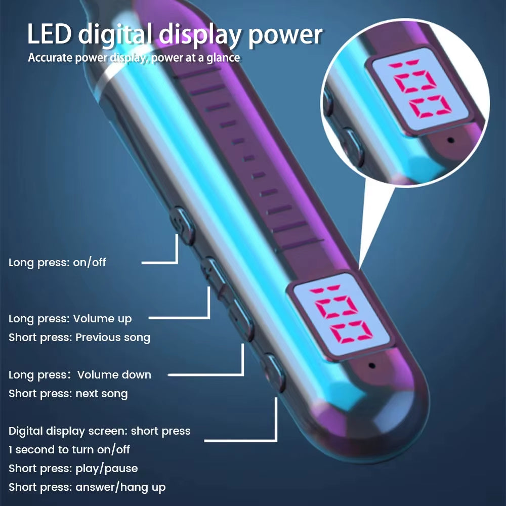 Wireless Neckband Earphone Hifi Sound Quality Bluetooth 5.3 Headphone with LED Power Display Neck Hanging Earbuds