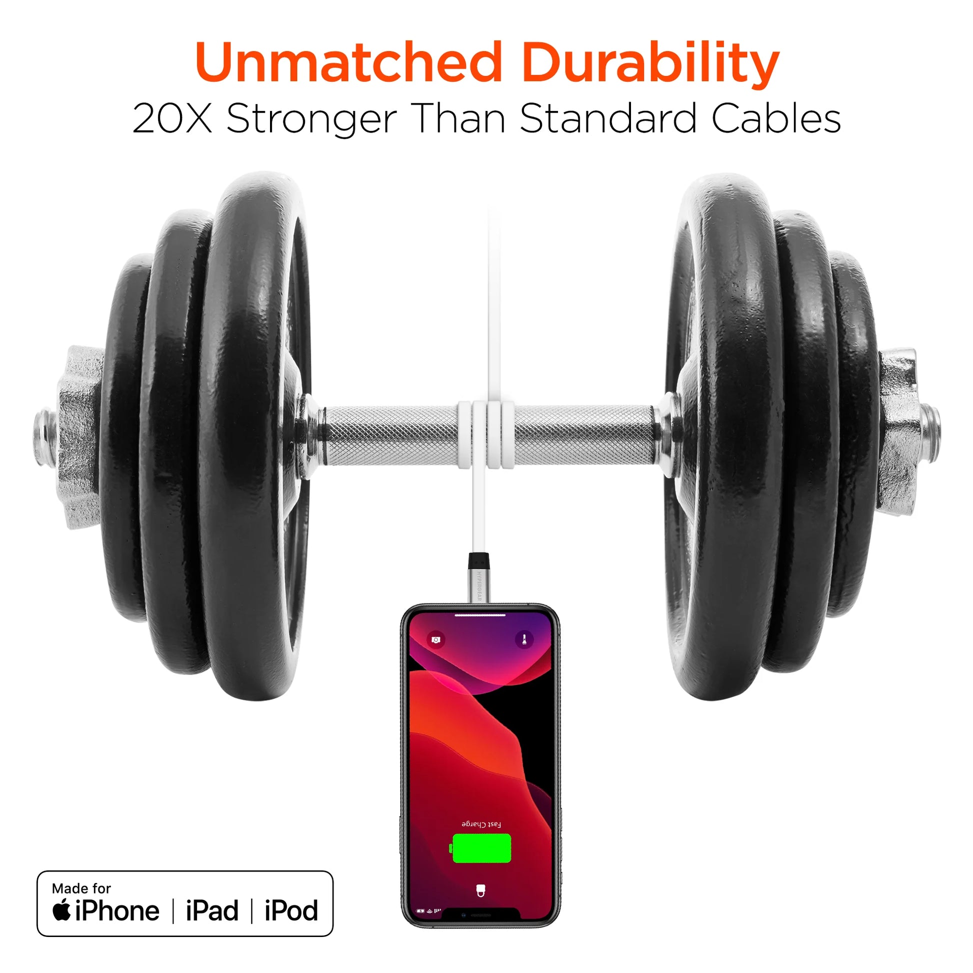 Hypergear Flexi USB-C to Lightning Flat Cable 6Ft