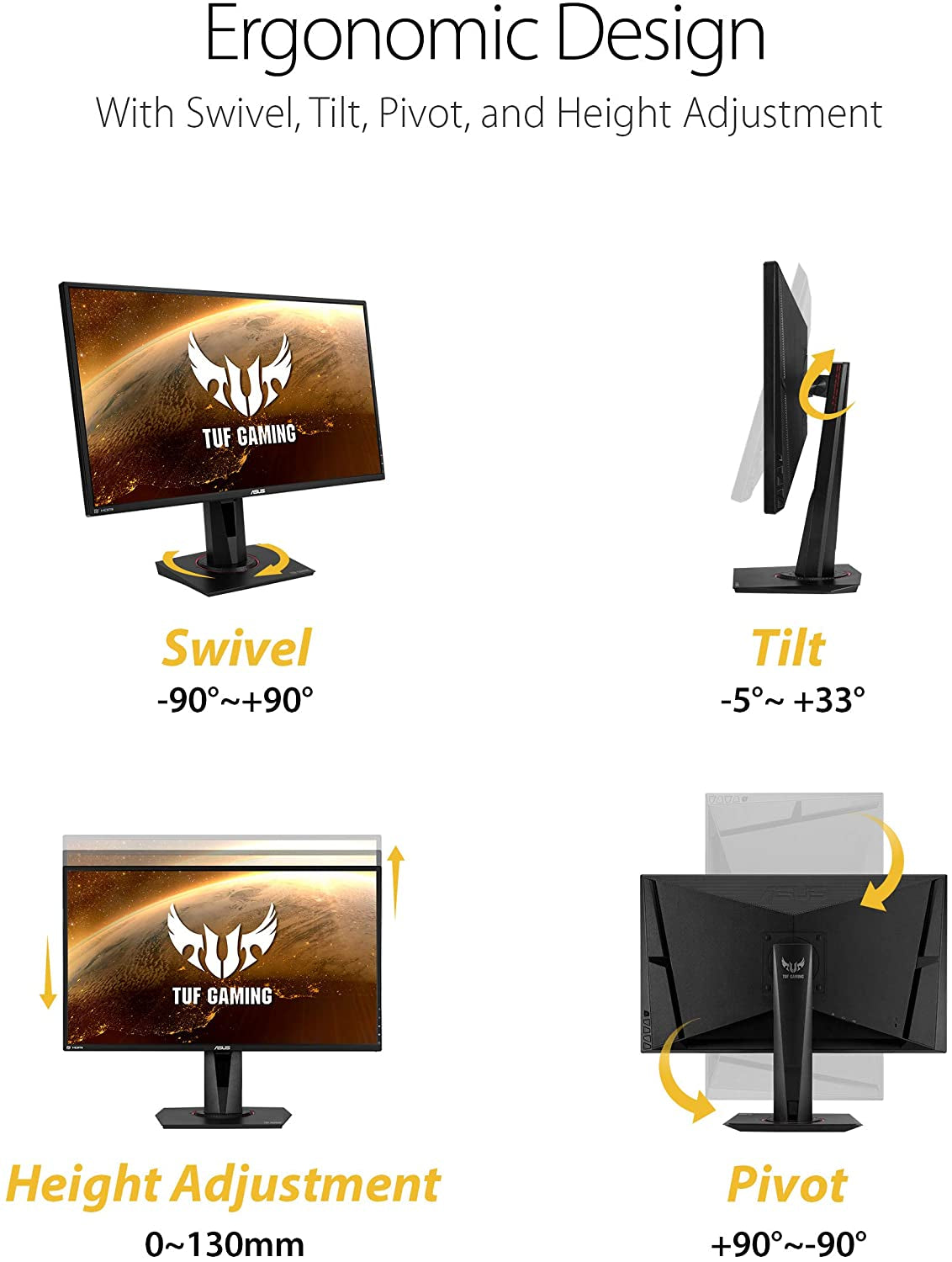 27" 2K HDR Gaming Monitor - QHD (2560 X 1440),  Extreme Low Motion Blur, Speaker, G-SYNC Compatible, Black