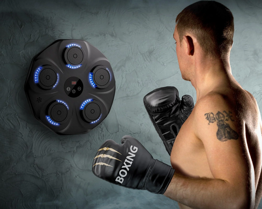 Music Boxing Machine for Adults Durable Wall Mounted Bluetooth Music Punching Machine with 9 Modes Shock Absorbing Pads LED Screen & Included Gloves Boxing Equipment for Training at Home