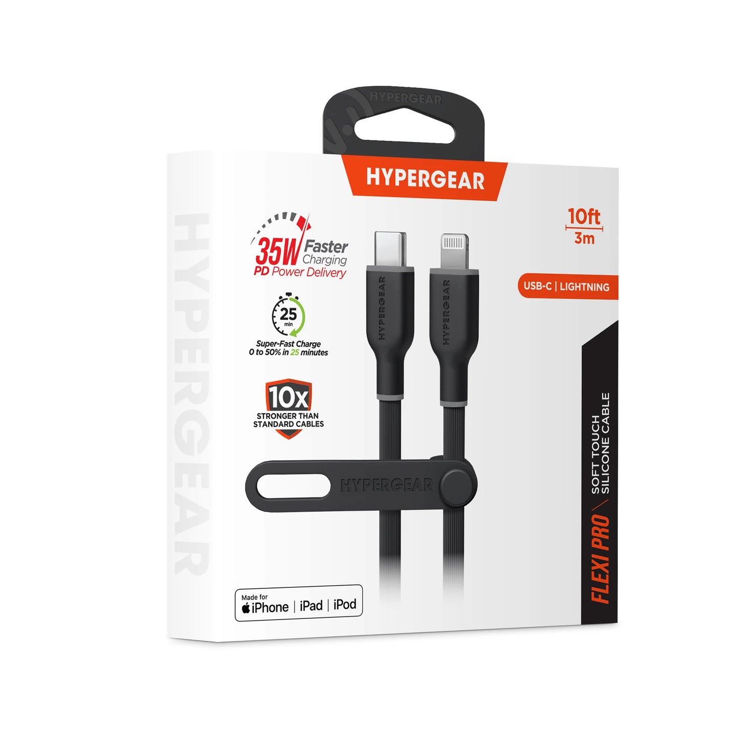 Hypergear Flexi PRO USB-C to Lightning Cable 10Ft