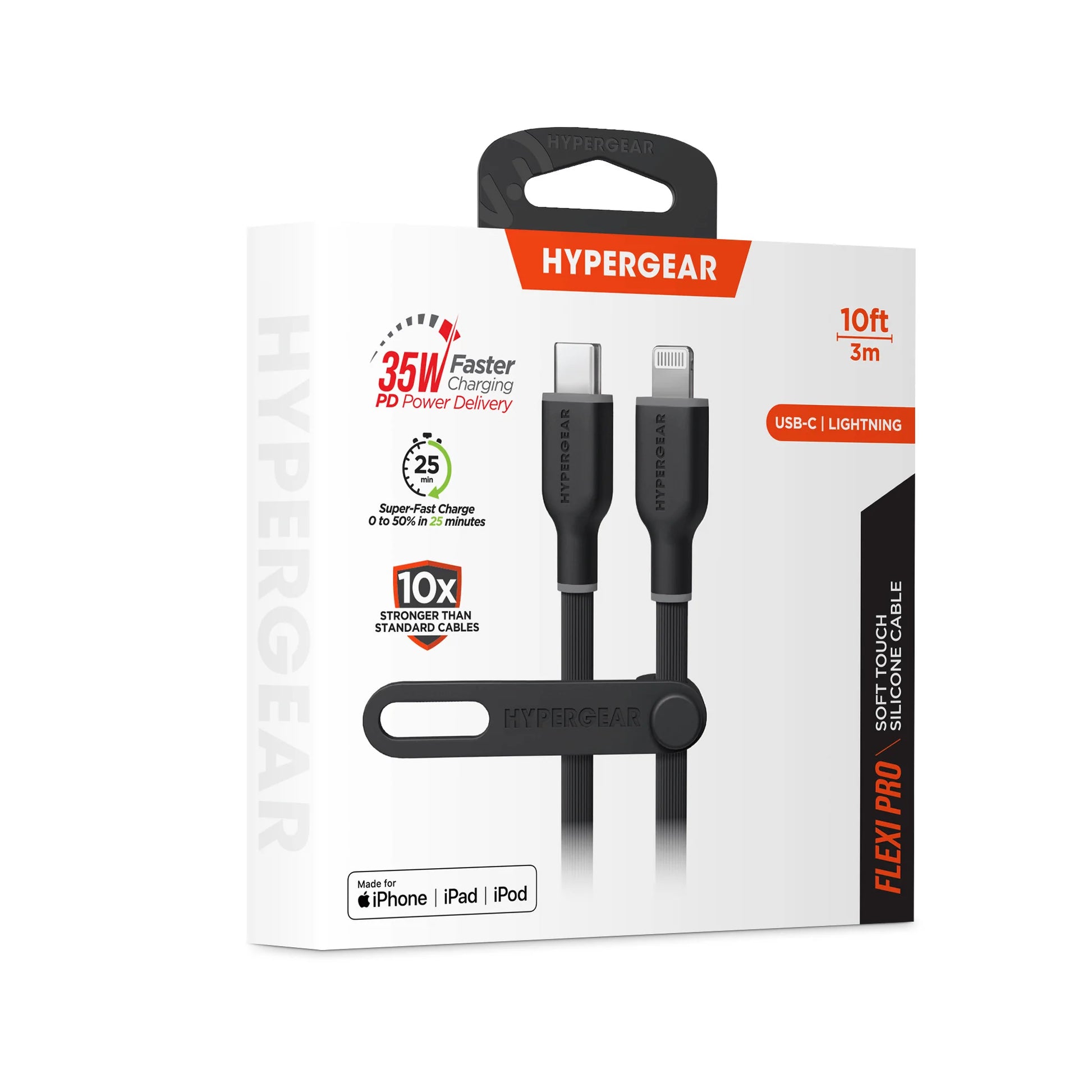 Hypergear Flexi PRO USB-C to Lightning Cable 10Ft