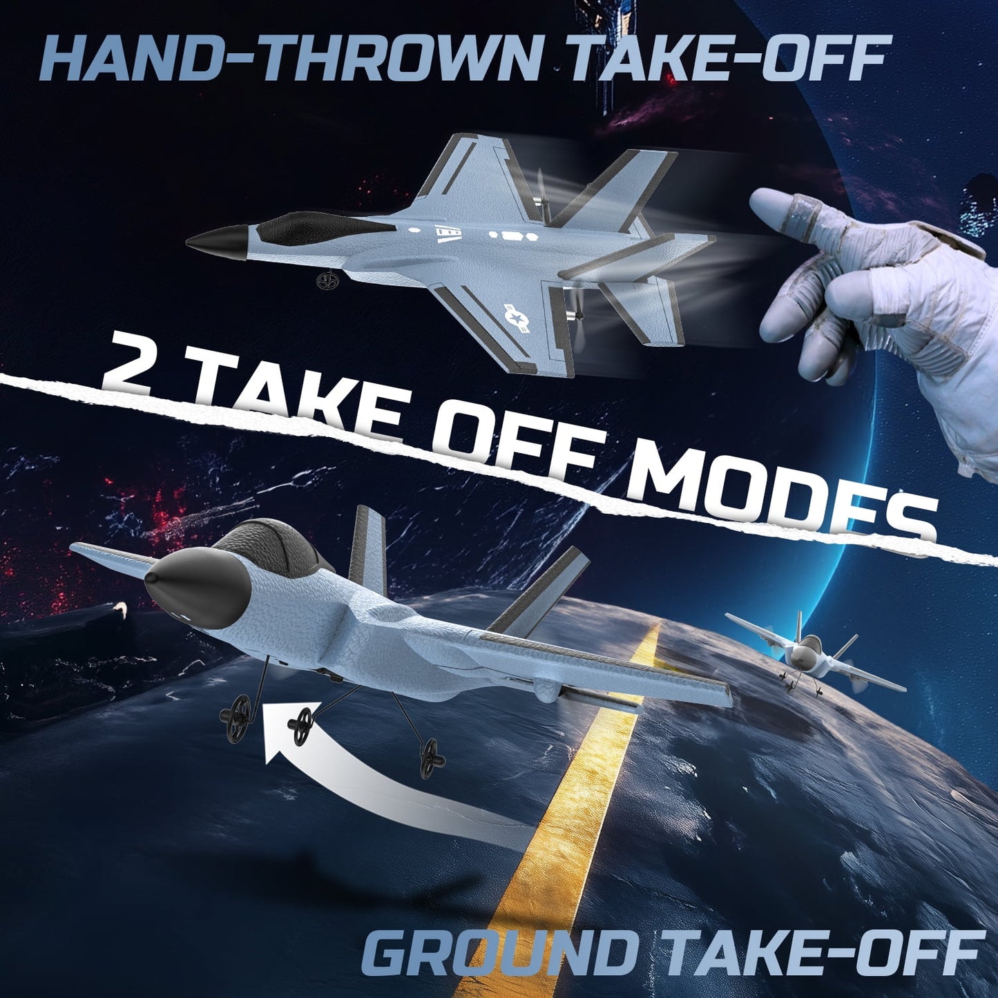 F35 Foam RC Airplane for Beginner, 2 Channels 2.4 GHZ RC Plane Toy