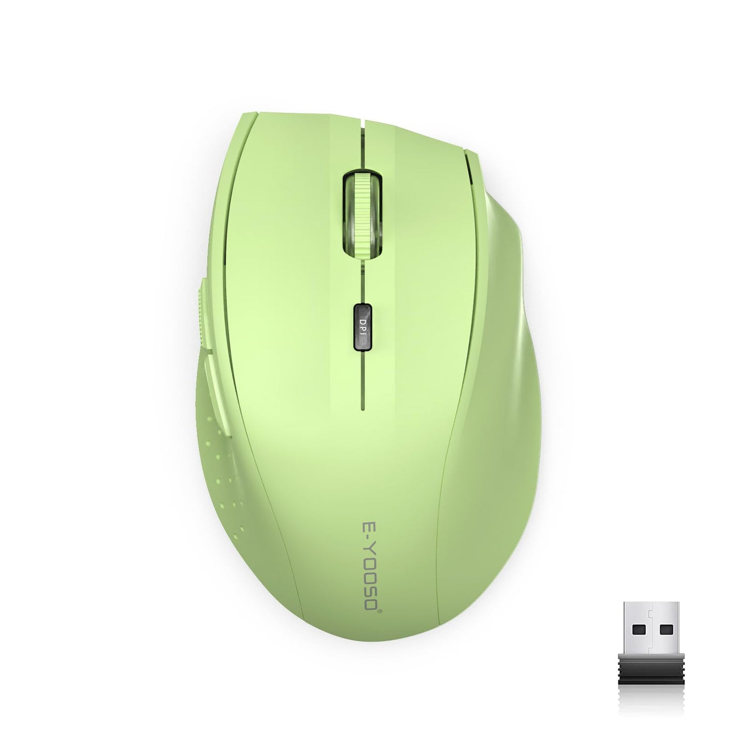E-YOOSO Wireless Mouse for Laptop, Portable Optical Computer Mouse, 6 Buttons, Cordless 2.4GHz with USB Receiver, 5-Level 4800 DPI, 18 Months Battery Life for PC Chromebook Windows Mac