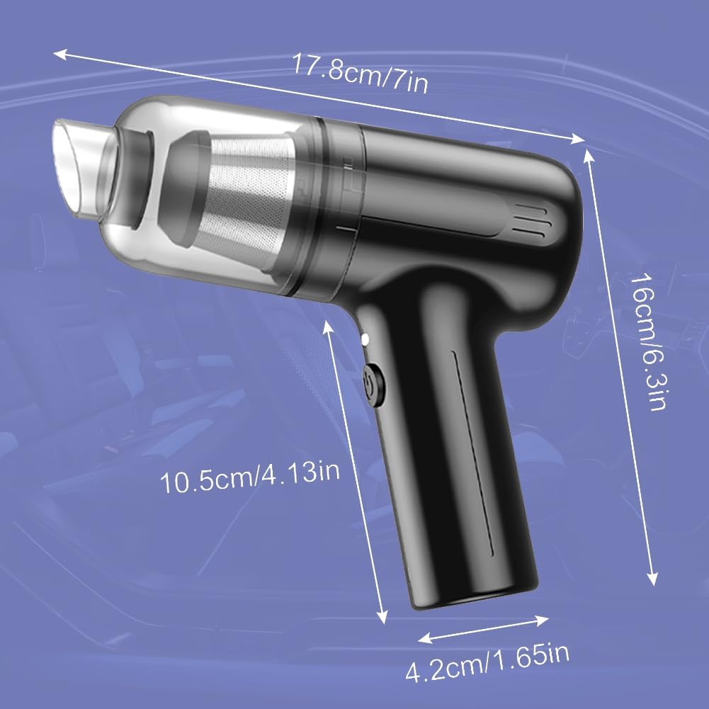 Wireless Handheld Car Vacuum Cleaner with Washable Filters for Car Home Office Pet (Black)