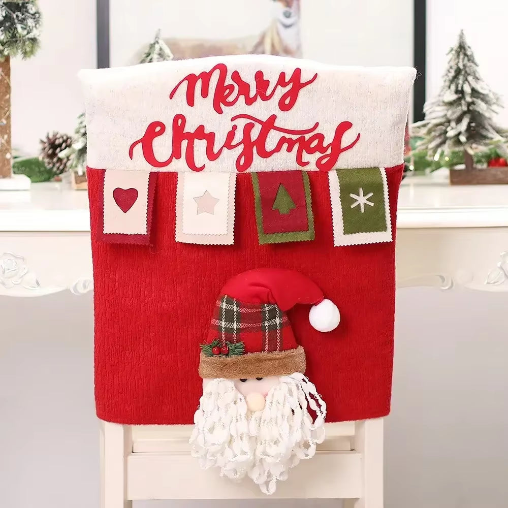Christmas Chair Decoration Set Home Christmas Decoration Cartoon Chair Set Christmas Decoration Supplies Christmas Chair Cover