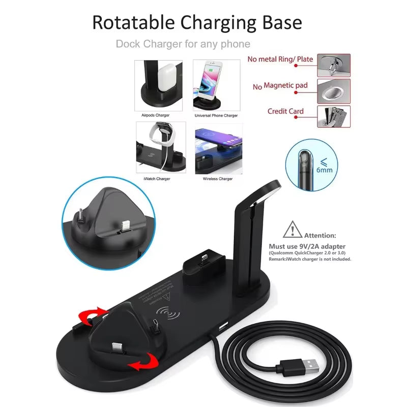 7 in 1 Wireless Fast Charging Dock Station