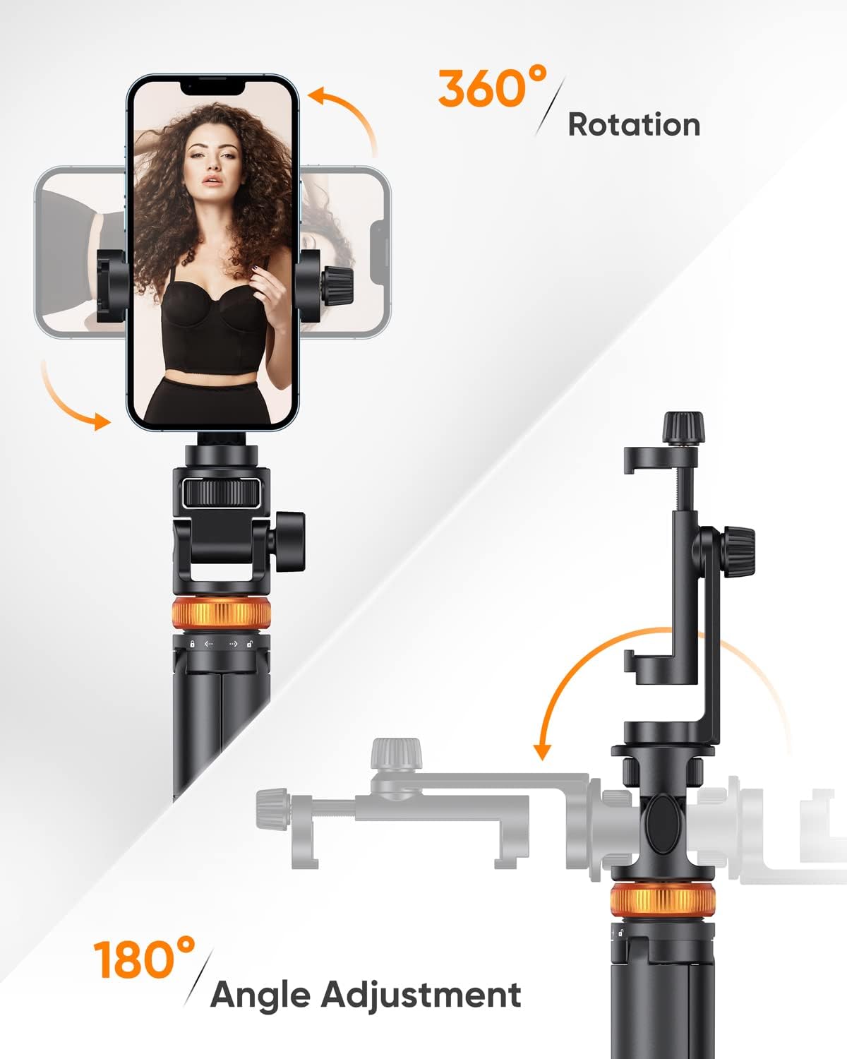 EUCOS 62" Phone Tripod, Selfie Stick with Remote | Extendable Phone Stand Compatible with iPhone/Android
