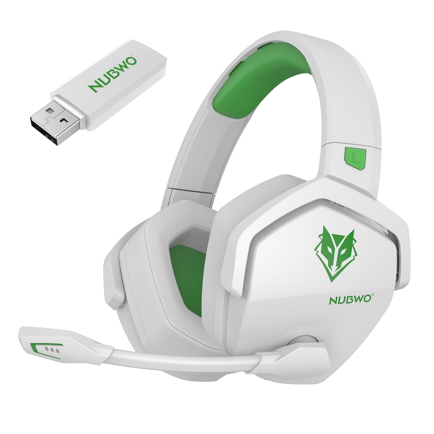 NUBWO Wireless Gaming Headset with Mic for Ps5 Ps4 PC, Zero Interference, 100-Hour Battery All-Day Play, 23ms Sync for Fortnite & Call of Duty/FPS Gamers, Triple Mode All Devices Compatible - Orange