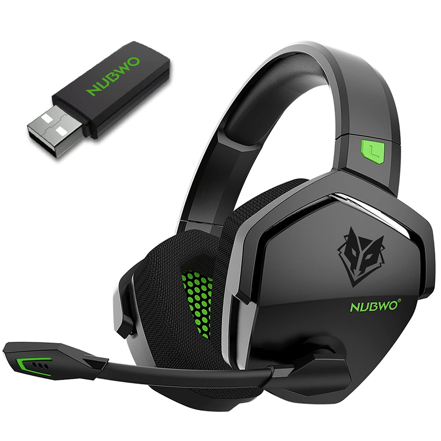 NUBWO Wireless Gaming Headset with Mic for Ps5 Ps4 PC, Zero Interference, 100-Hour Battery All-Day Play, 23ms Sync for Fortnite & Call of Duty/FPS Gamers, Triple Mode All Devices Compatible - Orange