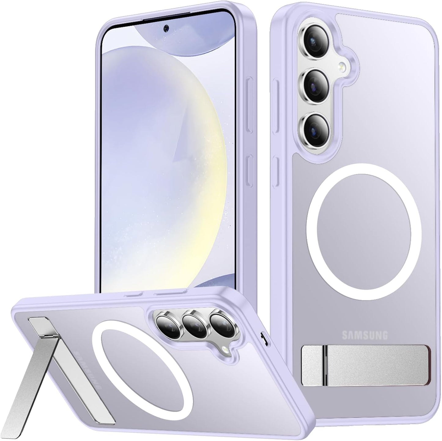 SPIDERCASE Magnetic for Samsung Galaxy S26 Ultra Case,[Built-in Invisible Kickstand][Compatible with Magsafe] Slim Translucent Matte Phone Case for S26 Ultra 6.9'', Purple
