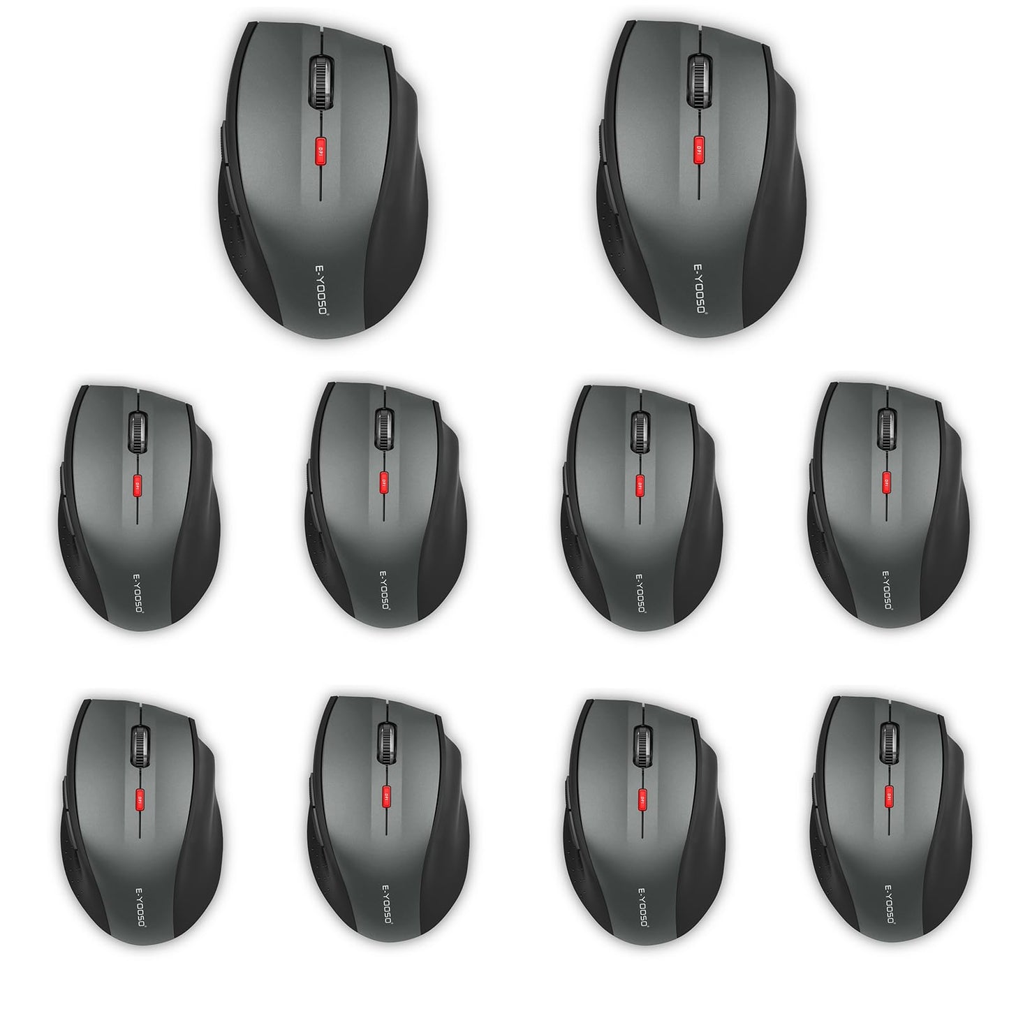 E-YOOSO Wireless Mouse for Laptop, Portable Optical Computer Mouse, 6 Buttons, Cordless 2.4GHz with USB Receiver, 5-Level 4800 DPI, 18 Months Battery Life for PC Chromebook Windows Mac