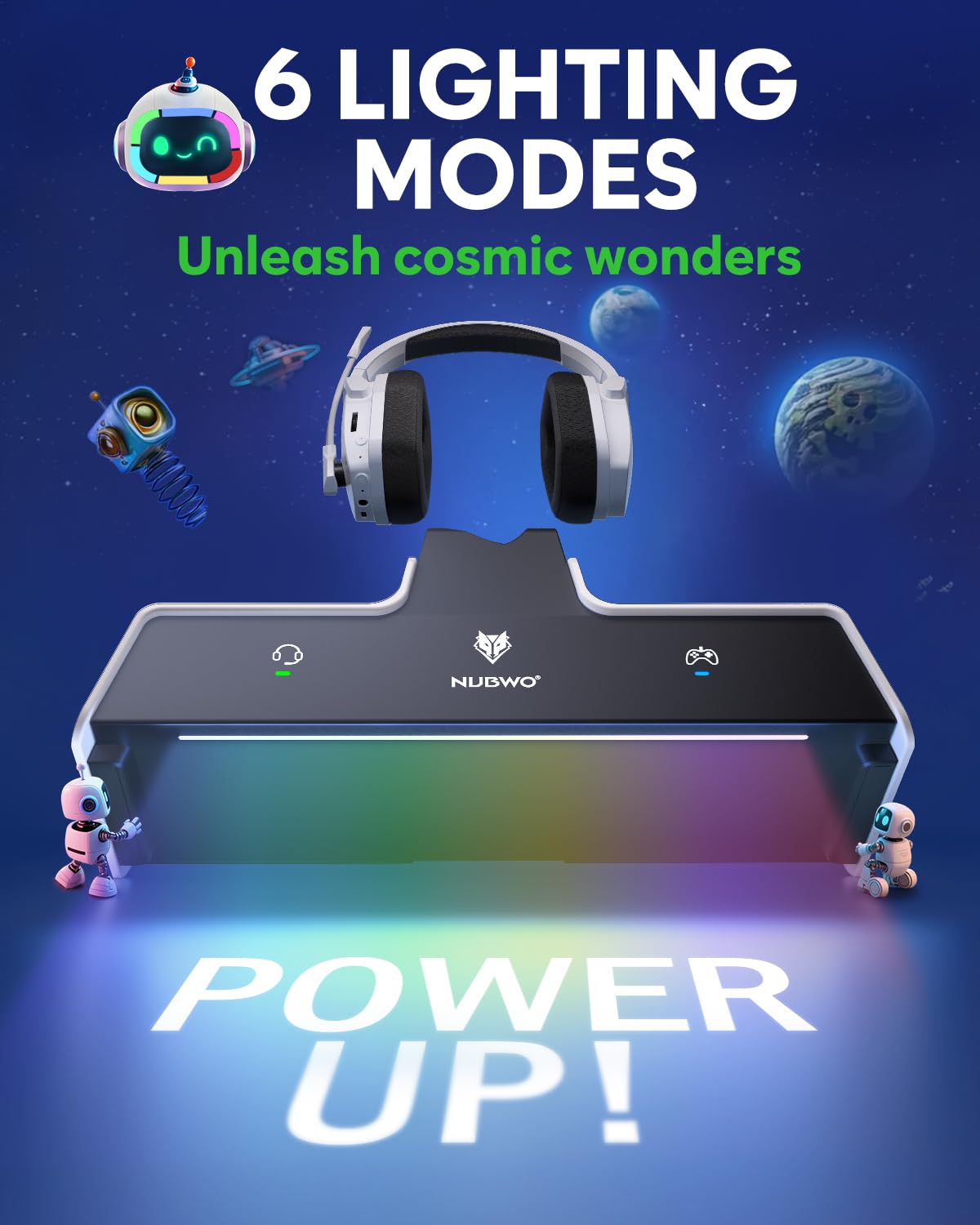 NUBWO Wireless Gaming Headset with Mic for Ps5 Ps4 PC, Zero Interference, 100-Hour Battery All-Day Play, 23ms Sync for Fortnite & Call of Duty/FPS Gamers, Triple Mode All Devices Compatible - Orange