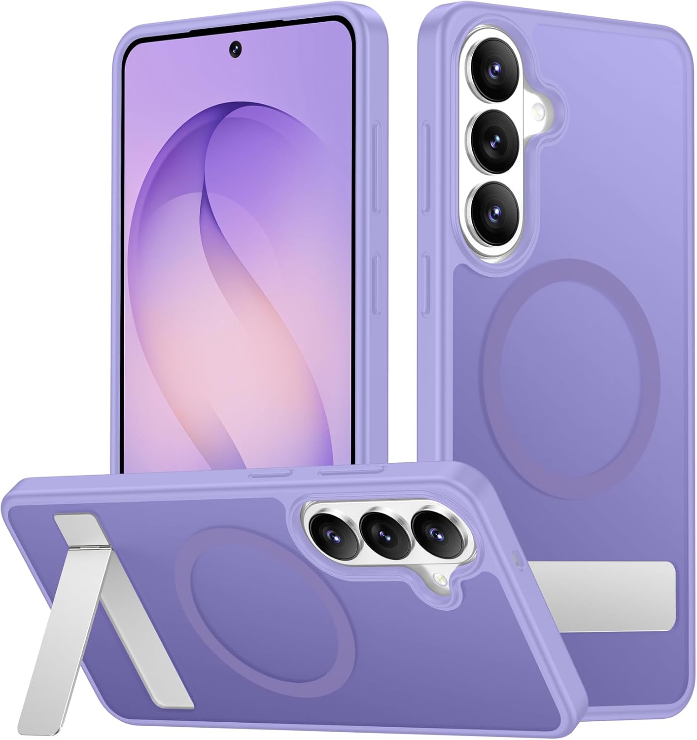 SPIDERCASE Magnetic for Samsung Galaxy S26 Ultra Case,[Built-in Invisible Kickstand][Compatible with Magsafe] Slim Translucent Matte Phone Case for S26 Ultra 6.9'', Purple