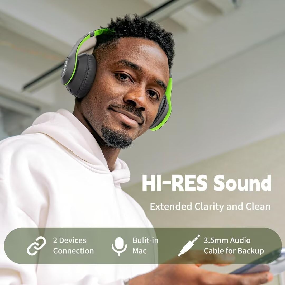 Wireless Bluetooth Headphones Over Ear V6.0 HiFi Stereo with Mic