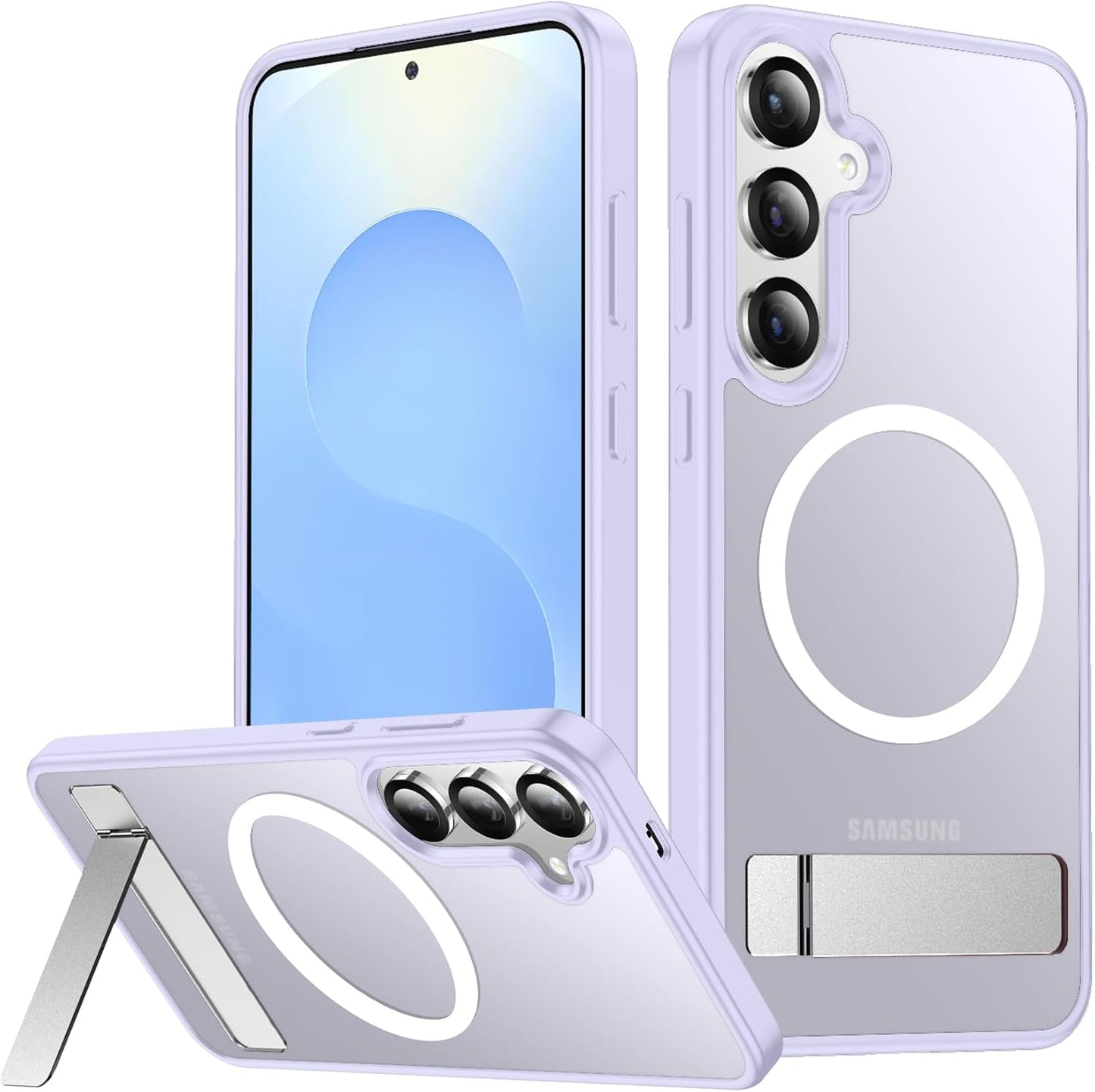 SPIDERCASE Magnetic for Samsung Galaxy S26 Ultra Case,[Built-in Invisible Kickstand][Compatible with Magsafe] Slim Translucent Matte Phone Case for S26 Ultra 6.9'', Purple
