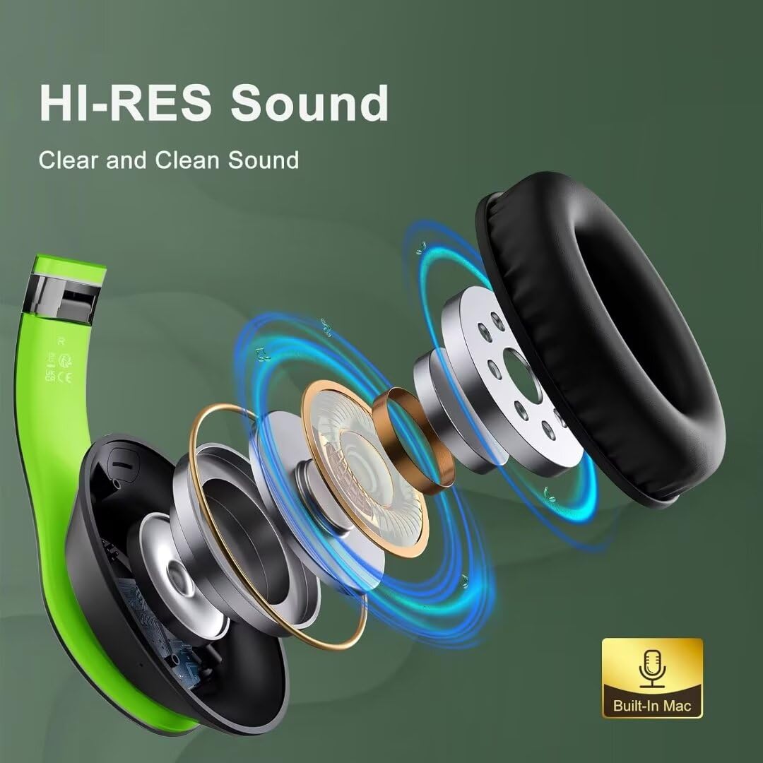 Wireless Bluetooth Headphones Over Ear V6.0 HiFi Stereo with Mic