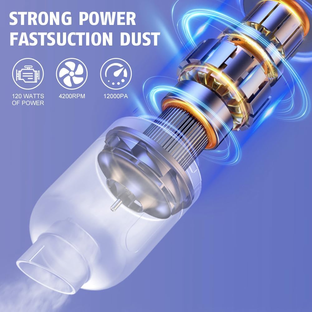 Wireless Handheld Car Vacuum Cleaner with Washable Filters for Car Home Office Pet (Black)