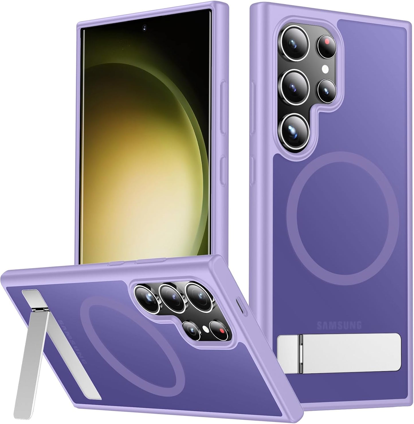 SPIDERCASE Magnetic for Samsung Galaxy S26 Ultra Case,[Built-in Invisible Kickstand][Compatible with Magsafe] Slim Translucent Matte Phone Case for S26 Ultra 6.9'', Purple