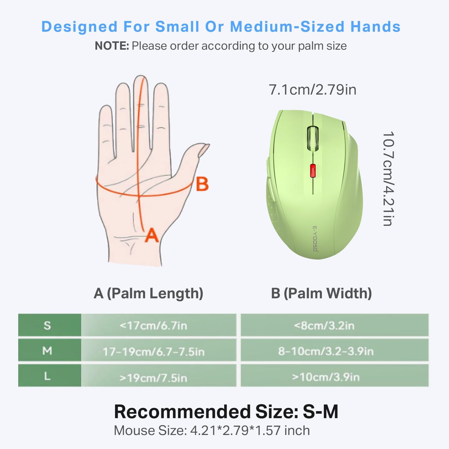 E-YOOSO Wireless Mouse for Laptop, Portable Optical Computer Mouse, 6 Buttons, Cordless 2.4GHz with USB Receiver, 5-Level 4800 DPI, 18 Months Battery Life for PC Chromebook Windows Mac