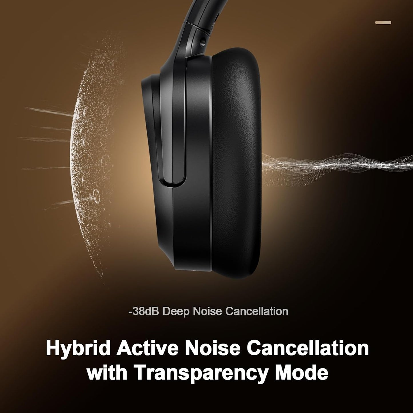 Calmbee Hybrid Active Noise Cancelling Headphones Wireless Over Ear 140Hrs
