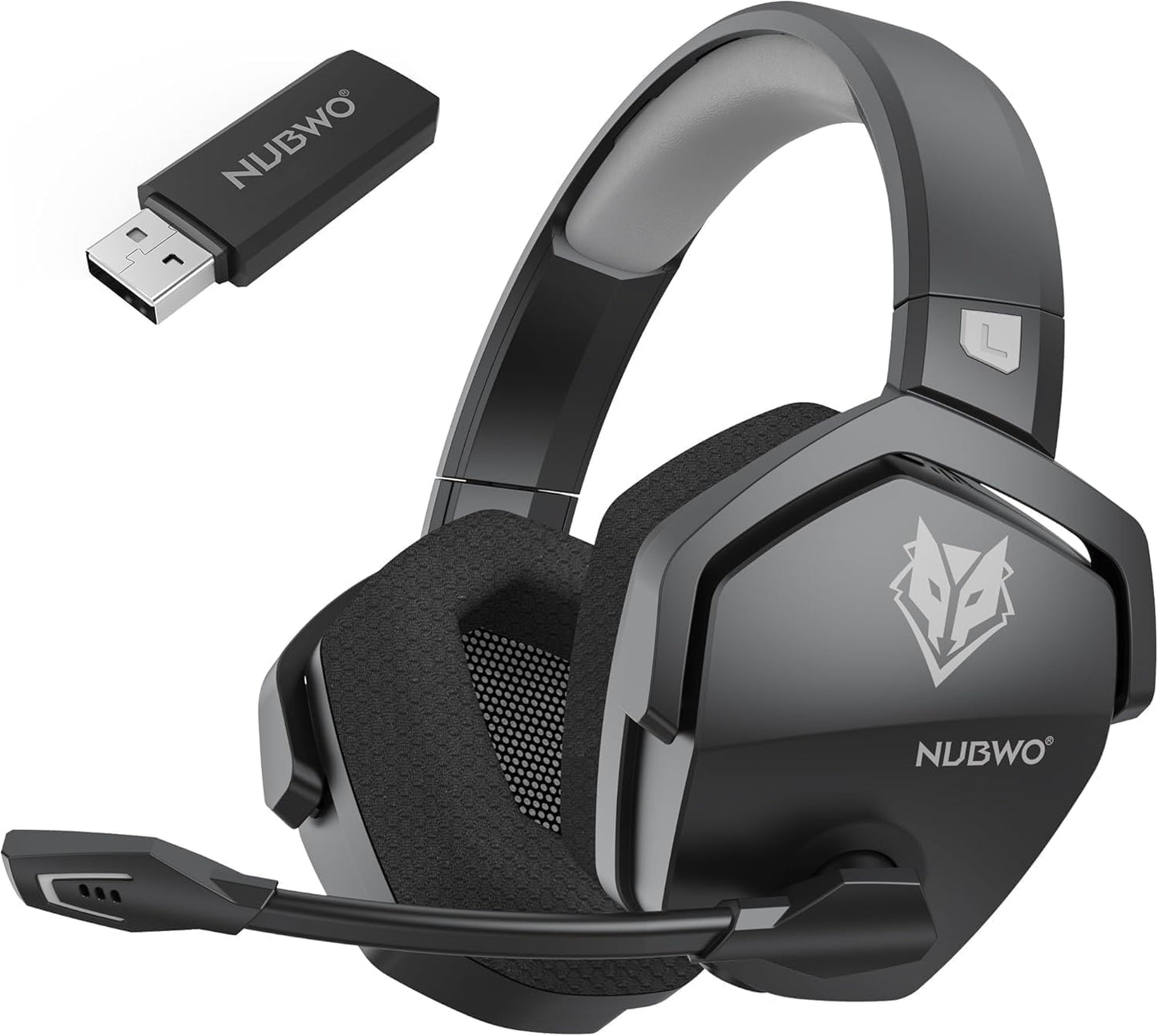 NUBWO Wireless Gaming Headset with Mic for Ps5 Ps4 PC, Zero Interference, 100-Hour Battery All-Day Play, 23ms Sync for Fortnite & Call of Duty/FPS Gamers, Triple Mode All Devices Compatible - Orange