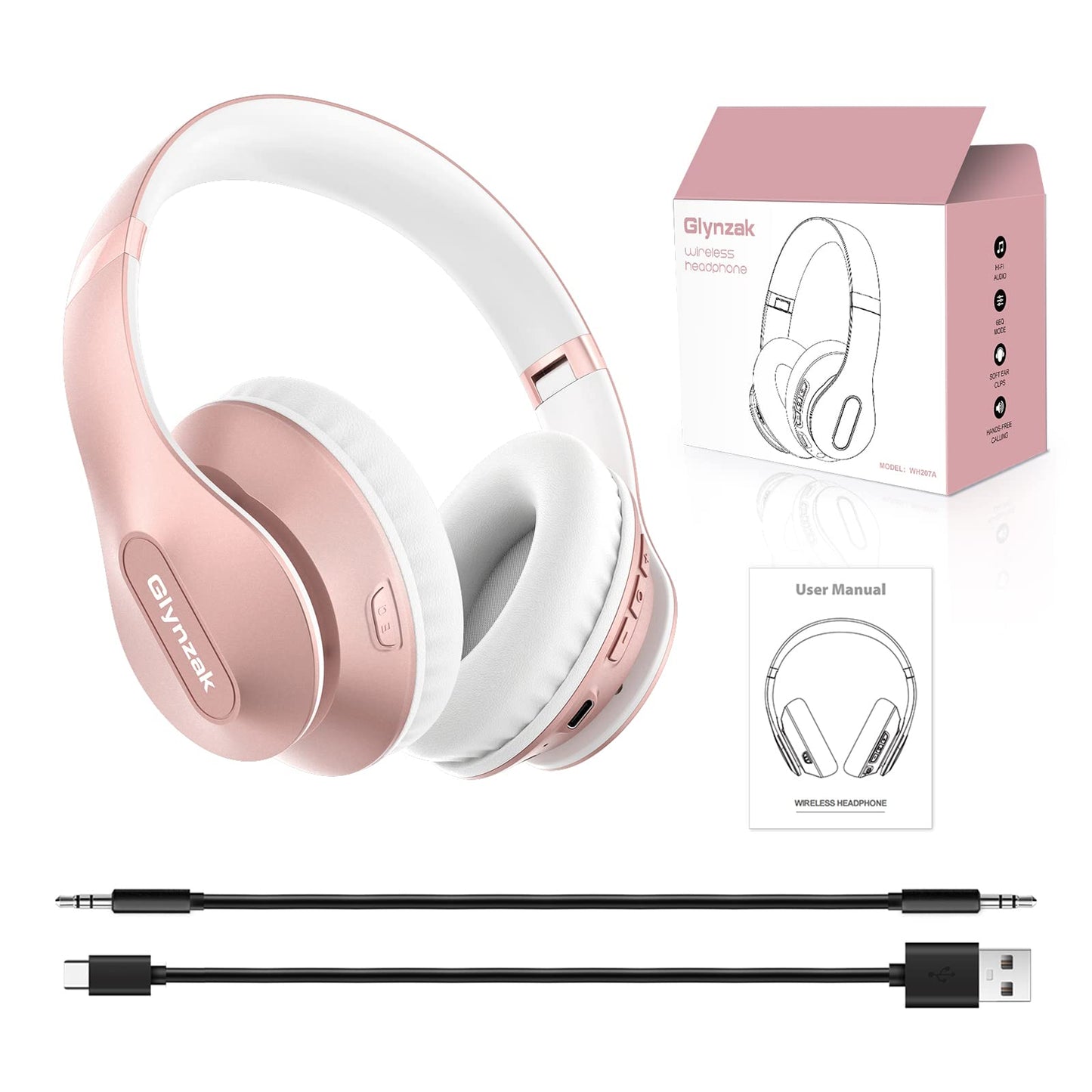 Wireless Bluetooth Headphones Over Ear V6.0 HiFi Stereo with Mic