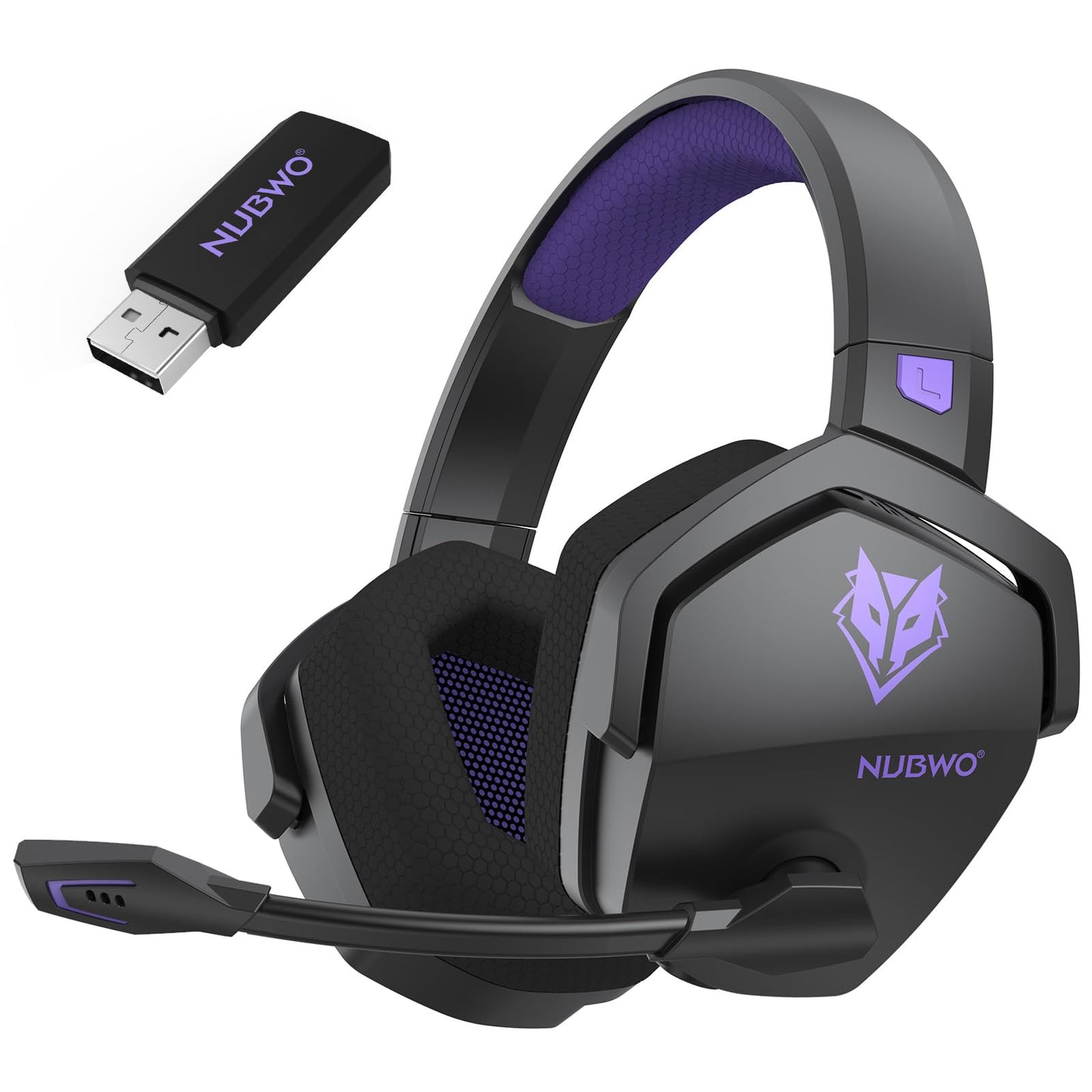 NUBWO Wireless Gaming Headset with Mic for Ps5 Ps4 PC, Zero Interference, 100-Hour Battery All-Day Play, 23ms Sync for Fortnite & Call of Duty/FPS Gamers, Triple Mode All Devices Compatible - Orange