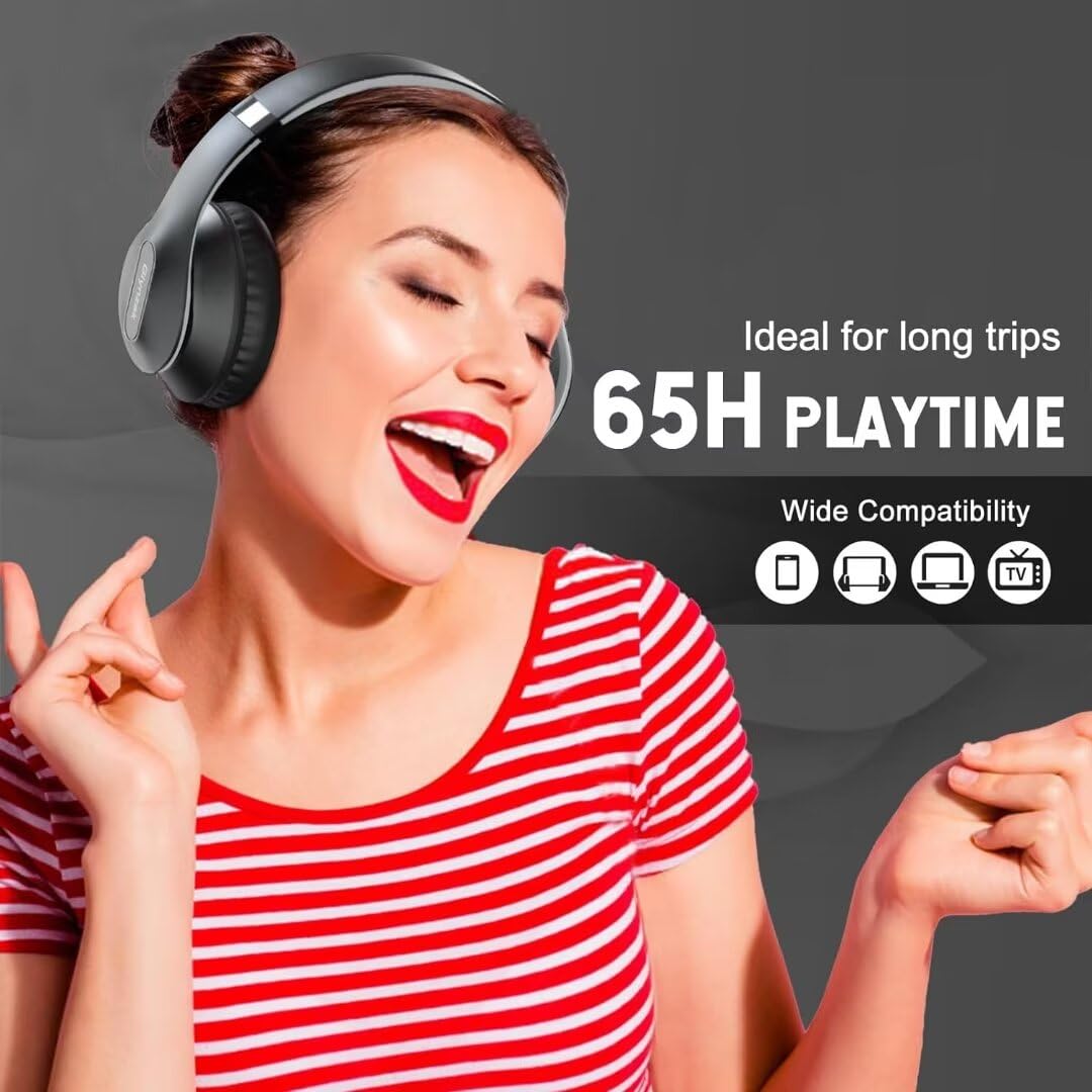 Wireless Bluetooth Headphones Over Ear V6.0 HiFi Stereo with Mic