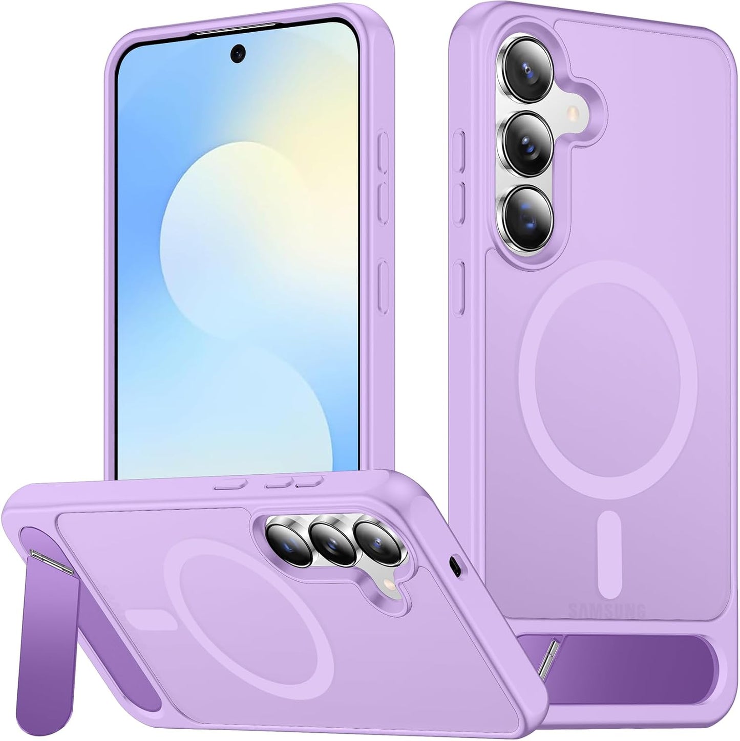 SPIDERCASE Magnetic for Samsung Galaxy S26 Ultra Case,[Built-in Invisible Kickstand][Compatible with Magsafe] Slim Translucent Matte Phone Case for S26 Ultra 6.9'', Purple