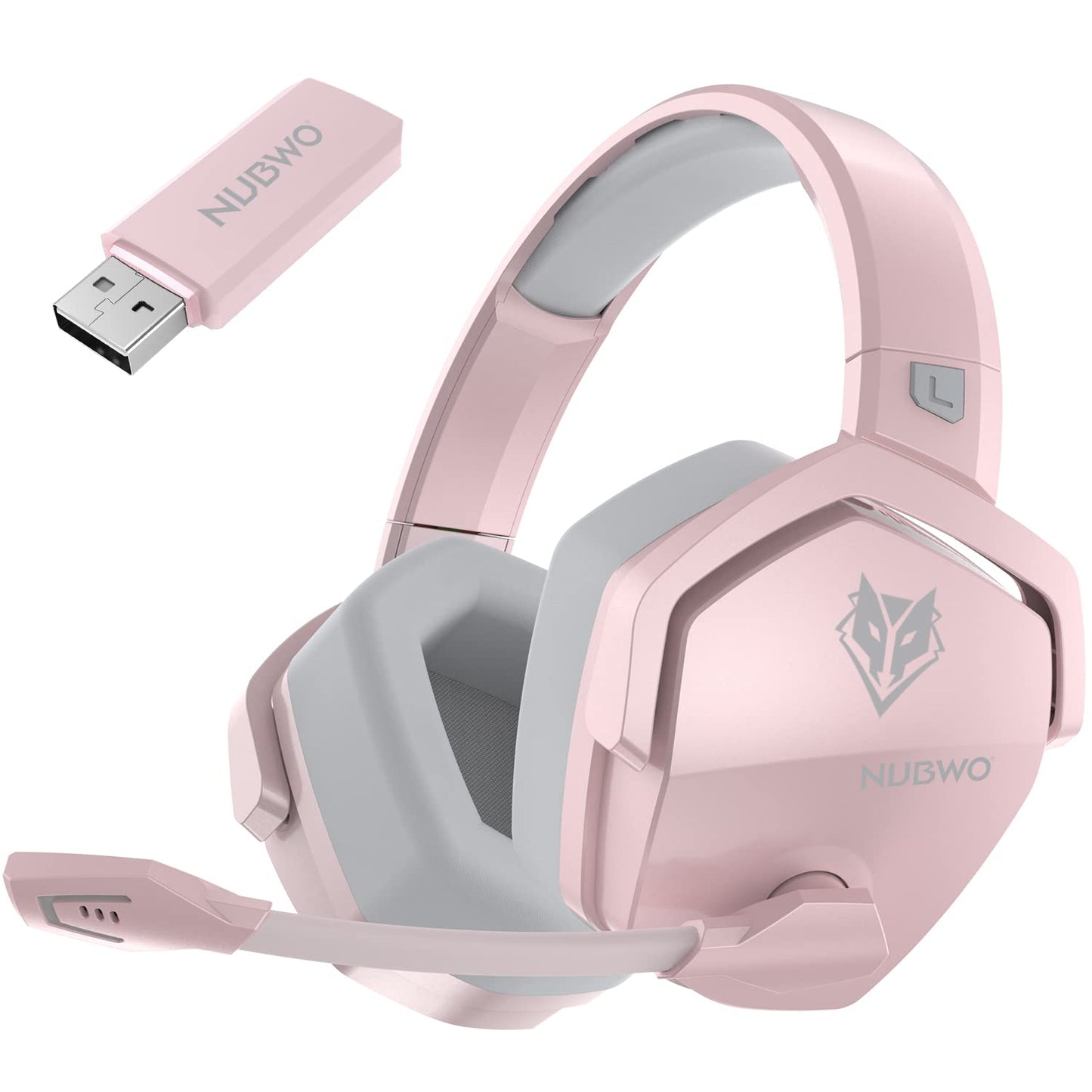 NUBWO Wireless Gaming Headset with Mic for Ps5 Ps4 PC, Zero Interference, 100-Hour Battery All-Day Play, 23ms Sync for Fortnite & Call of Duty/FPS Gamers, Triple Mode All Devices Compatible - Orange
