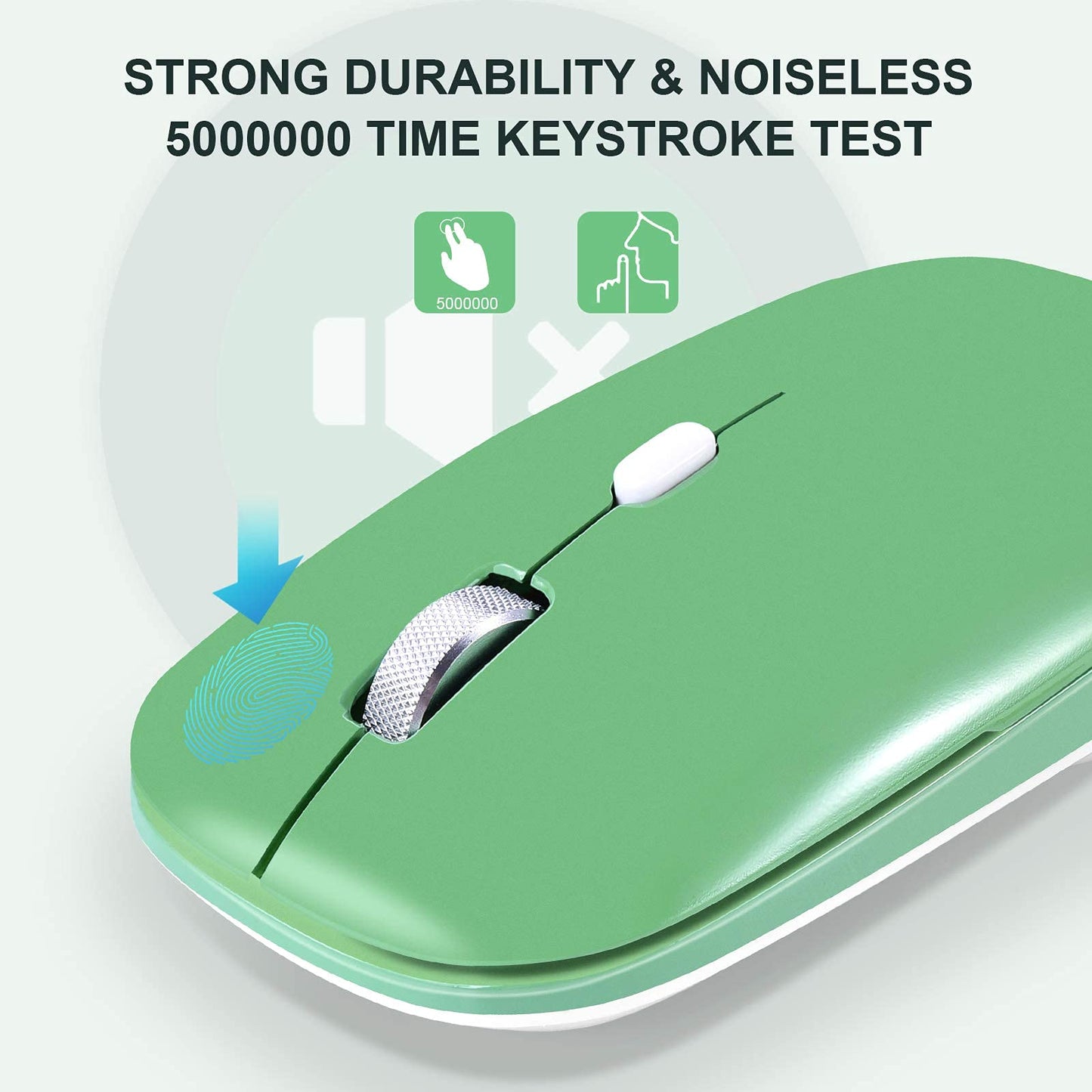 PINKCAT Wireless Flat Mouse, 2.4G Optical Mouse for Laptop, PC, Chromebook, Notebook, Especially Designed for Computer Bags (Pink)