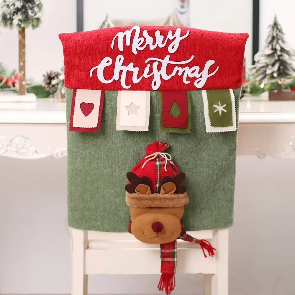 Christmas Chair Decoration Set Home Christmas Decoration Cartoon Chair Set Christmas Decoration Supplies Christmas Chair Cover