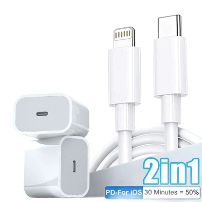 For Apple Iphone 13 20W Fast Charger for Iphone 13 12 11 Pro Max Mini SE3 X XS Quick Charger USB C to Type C Fast Charge Cable