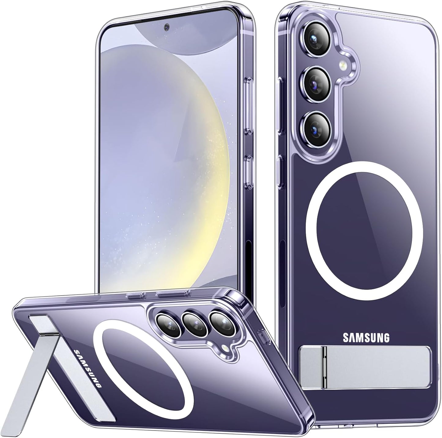 SPIDERCASE Magnetic for Samsung Galaxy S26 Ultra Case,[Built-in Invisible Kickstand][Compatible with Magsafe] Slim Translucent Matte Phone Case for S26 Ultra 6.9'', Purple