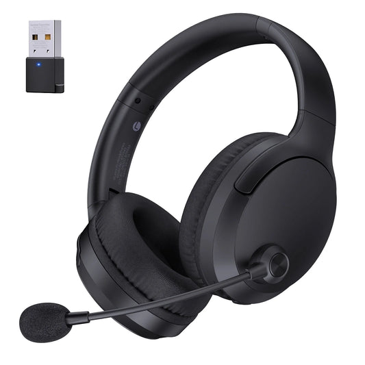 Wireless Headset with Mic AI Noise Cancelling, Black