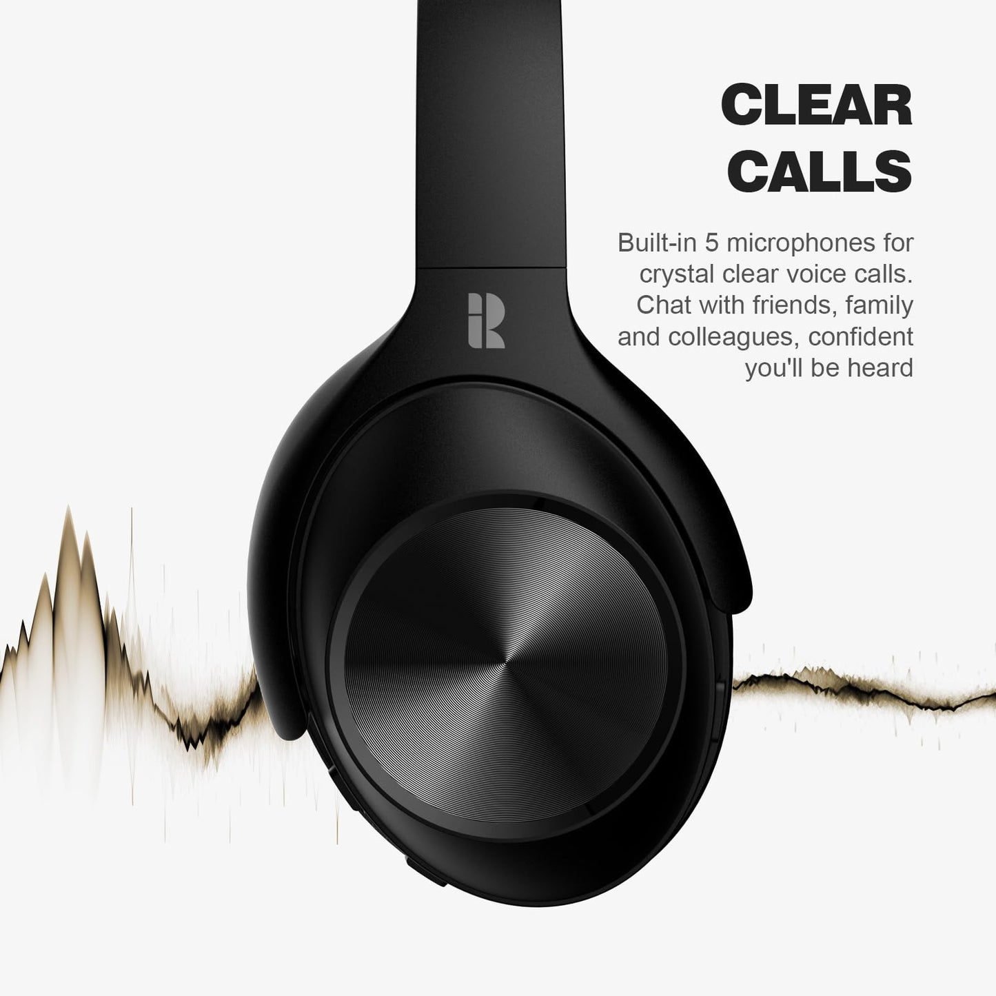Calmbee Hybrid Active Noise Cancelling Headphones Wireless Over Ear 140Hrs