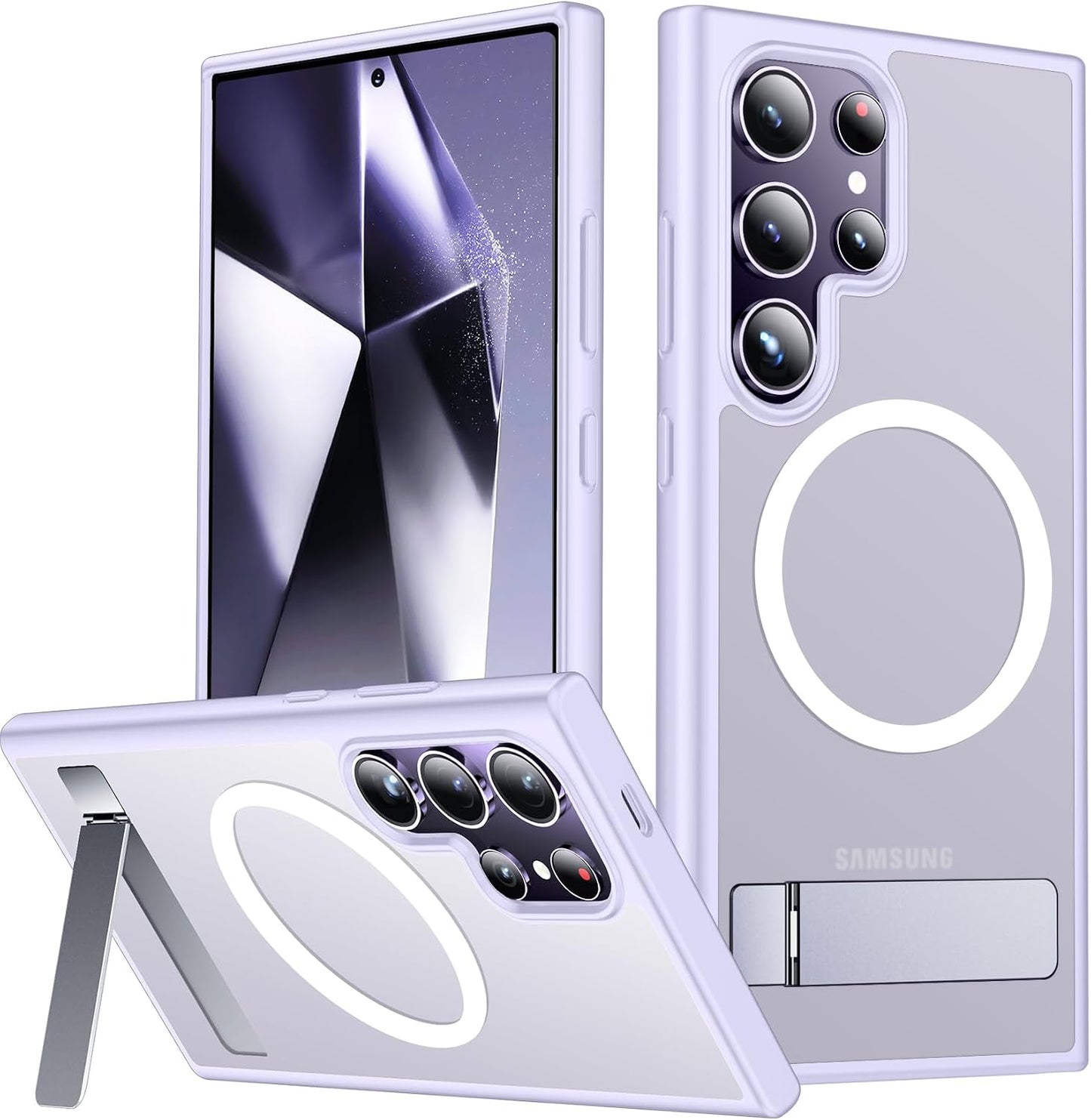 SPIDERCASE Magnetic for Samsung Galaxy S26 Ultra Case,[Built-in Invisible Kickstand][Compatible with Magsafe] Slim Translucent Matte Phone Case for S26 Ultra 6.9'', Purple